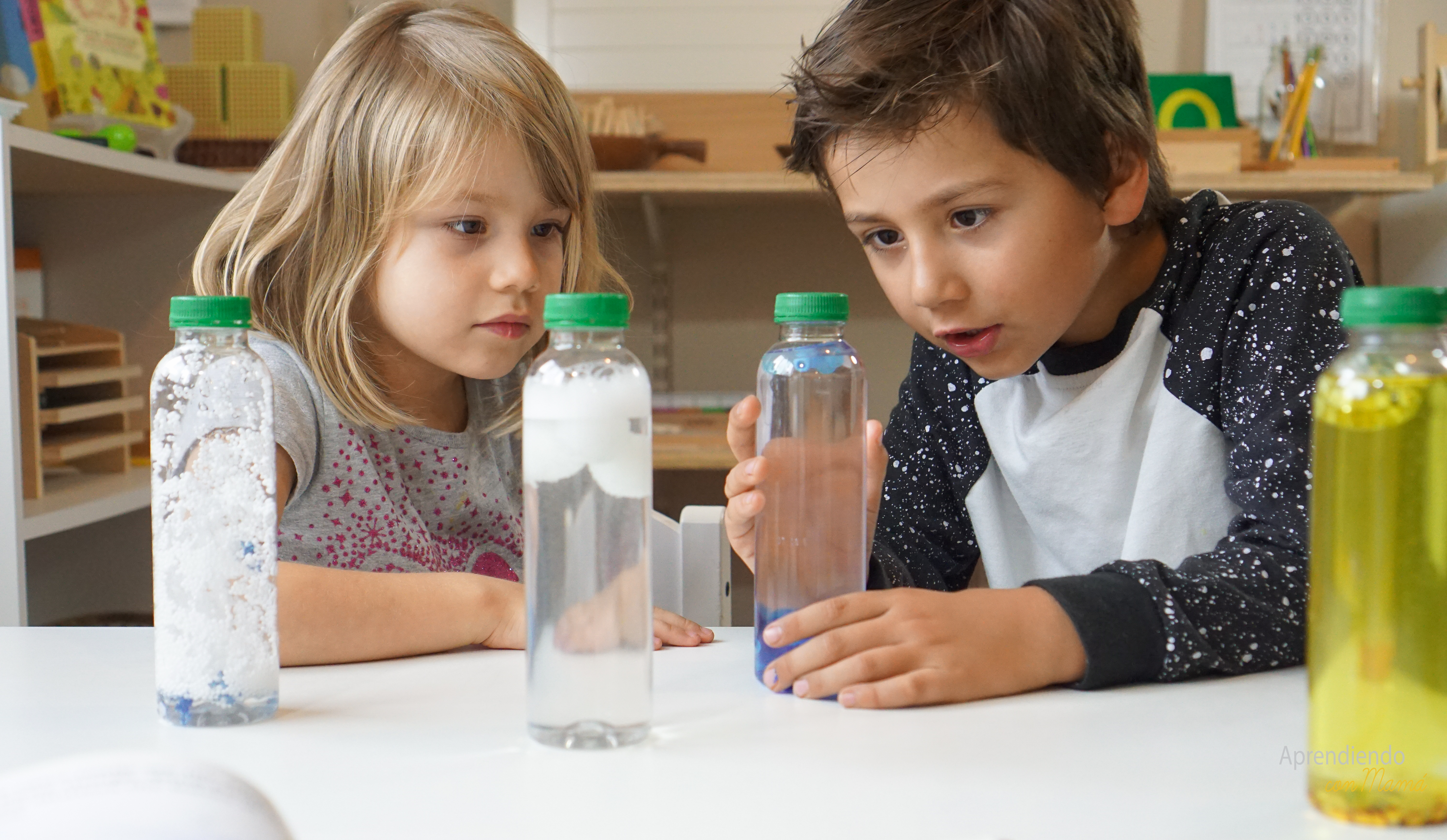 Weather theme bottle Montessori at home.